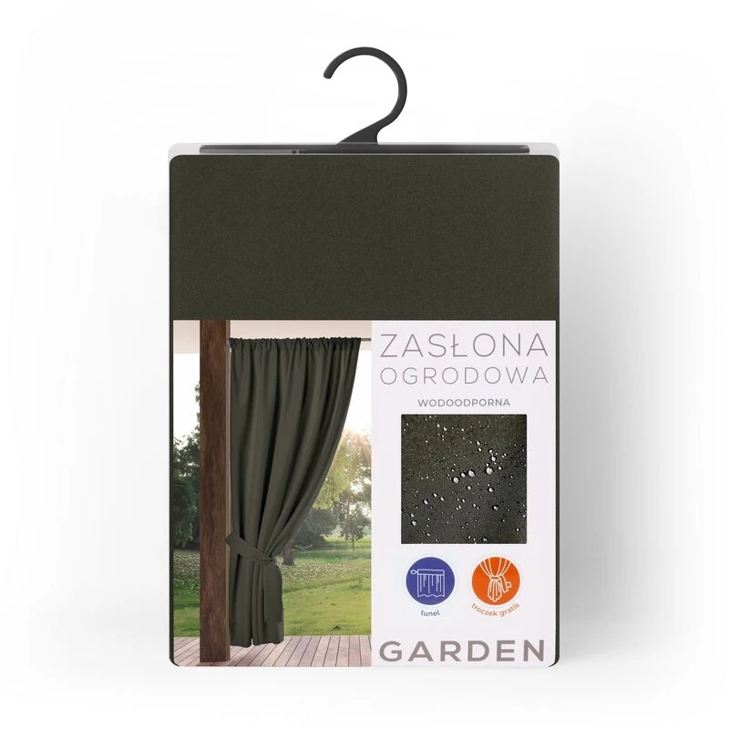 ZASŁONA GOTOWA GARDEN NA TAŚMIE 155 X 200 CM GRAFITOWY
