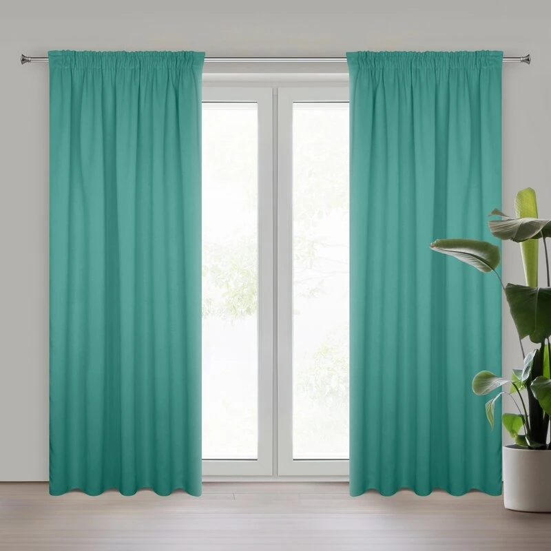 ZASŁONA GOTOWA D91 PARISA NA TAŚMIE 140 X 270 CM TURKUSOWY