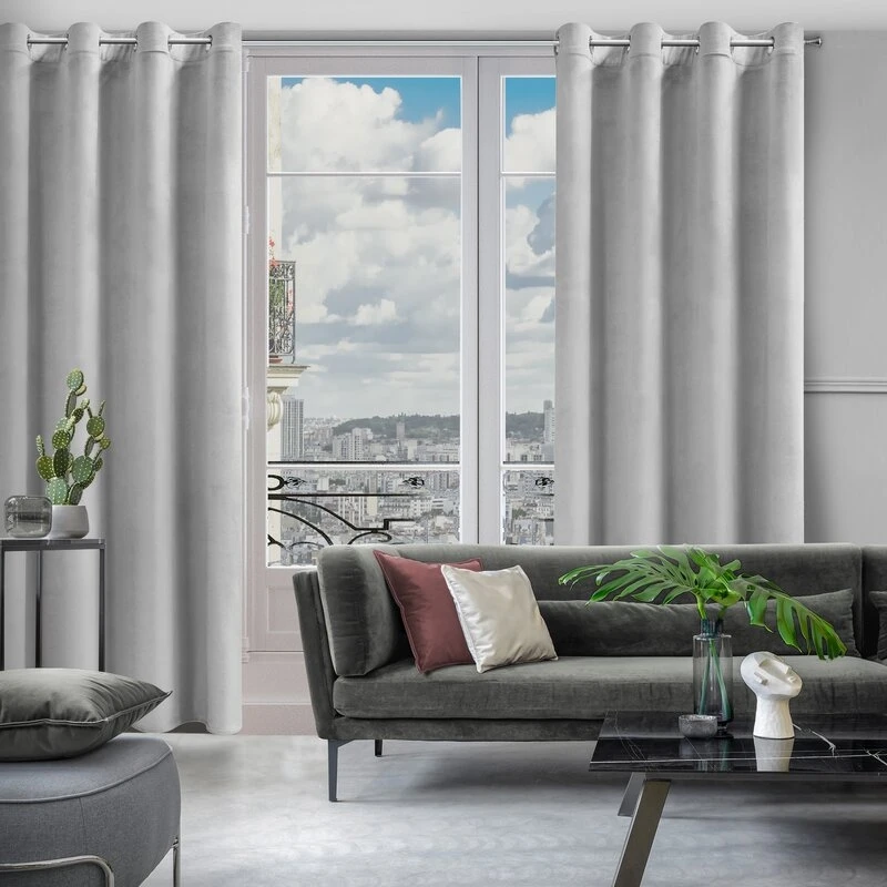 ZASŁONA GOTOWA D91 ROSA 140 X 250 CM SREBRNY