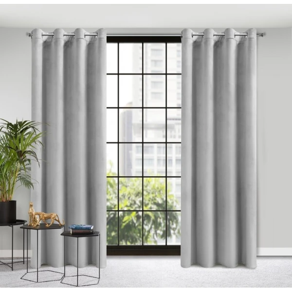 ZASŁONA GOTOWA D91 ROSA 140 X 250 CM SREBRNY