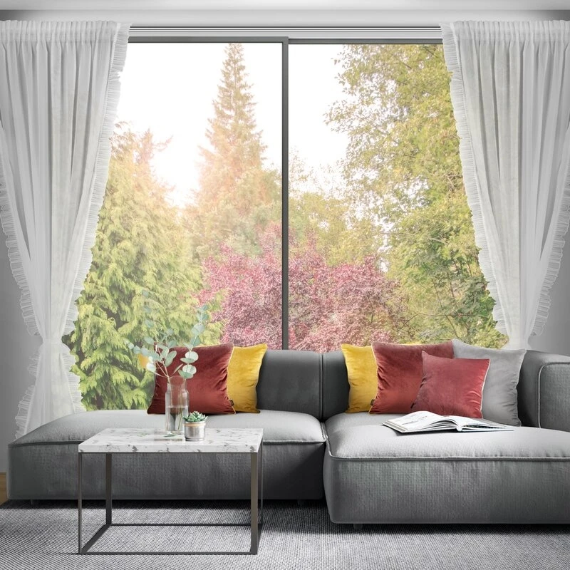 FIRANA GOTOWA KAREN NA TAŚMIE 140 X 270 CM BIAŁY