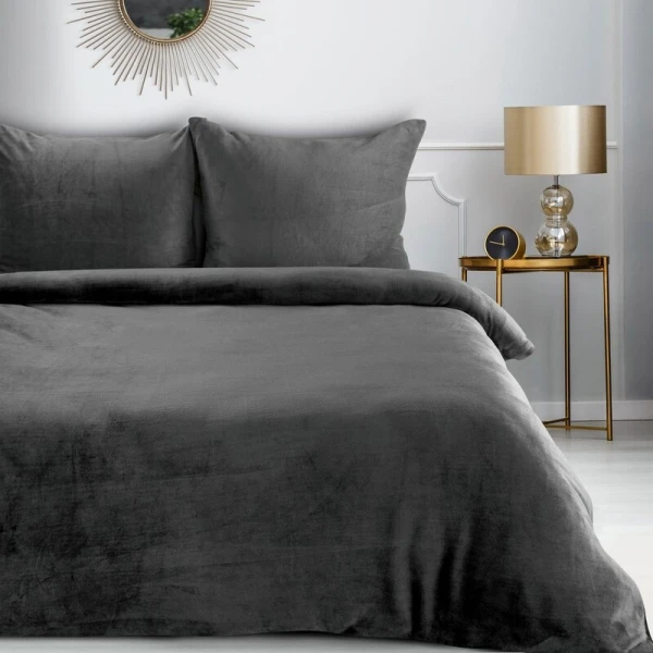 KOMPLET POŚCIELI FLANO 2 220 X 200 CM STALOWY