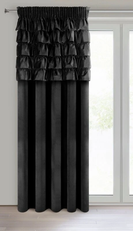 ZASŁONA GOTOWA AURA NA TAŚMIE 140 X 270 CM CZARNY