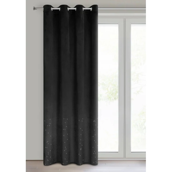 ZASŁONA GOTOWA ARIADNA 140 X 250 CM CZARNY