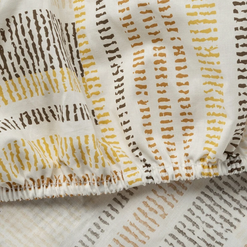 PRZEŚCIERADŁO Z GUMKĄ PRINT 2 220 X 200 X 30 CM MUSZTARDO