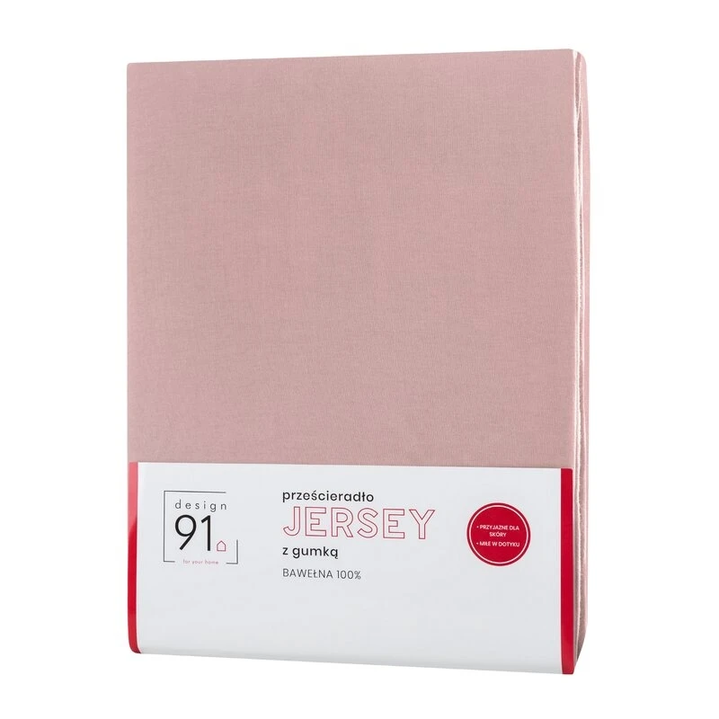PRZEŚCIERADŁO Z GUMKĄ JERSEY D91 240 X 220 X 30 CM PUDROW