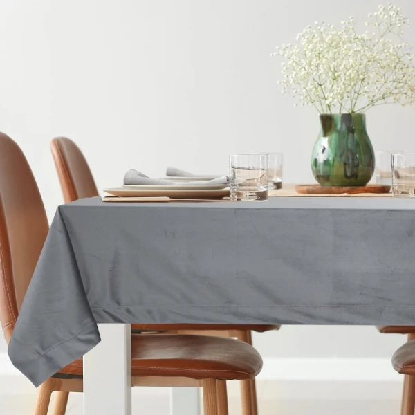 OBRUS MELINDA 140 X 180 CM STALOWY
