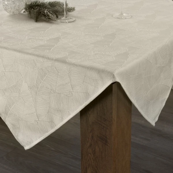 OBRUS ISLA 140 X 260 CM KREMOWY