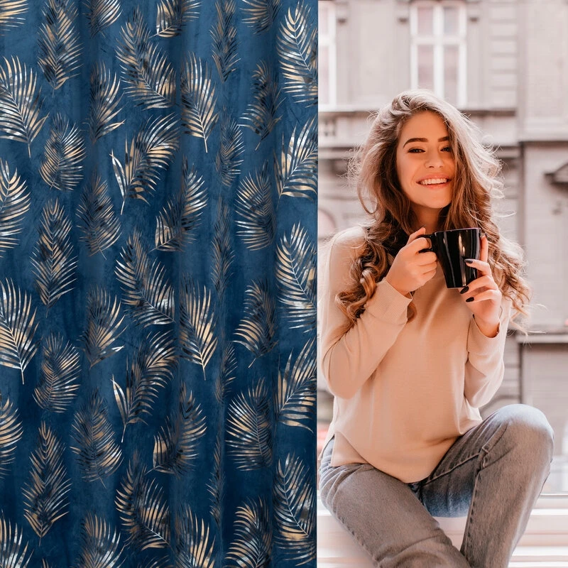 ZASŁONA GOTOWA GLORIA 140 X 250 CM GRANATOWY