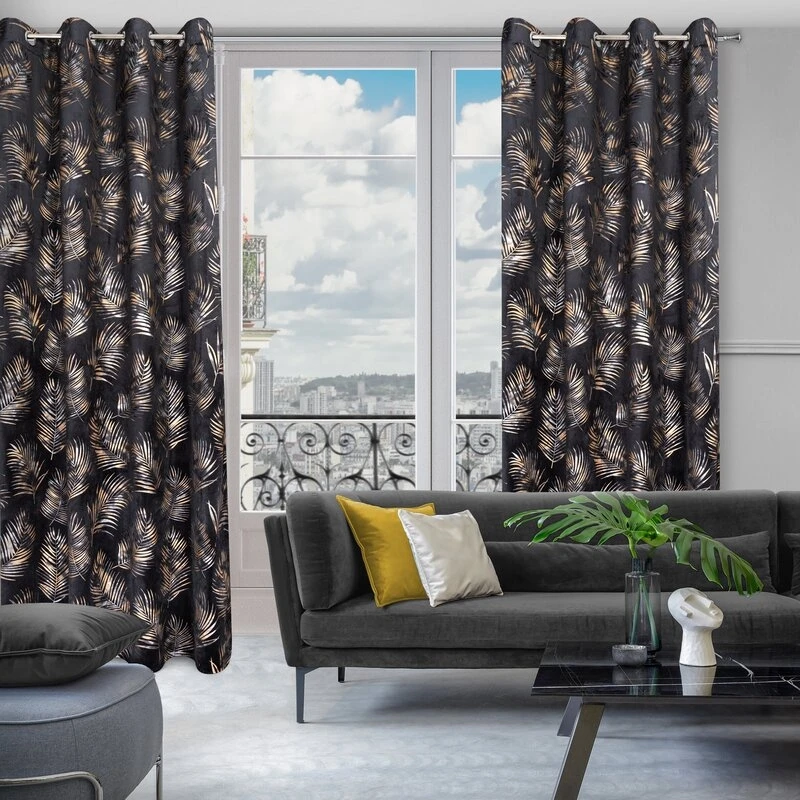ZASŁONA GOTOWA GLORIA 140 X 250 CM CZARNY