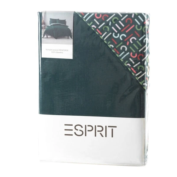 KOMPLET POŚCIELI ESPRIT 06 220 X 200 CM CIEMNOZIELONY