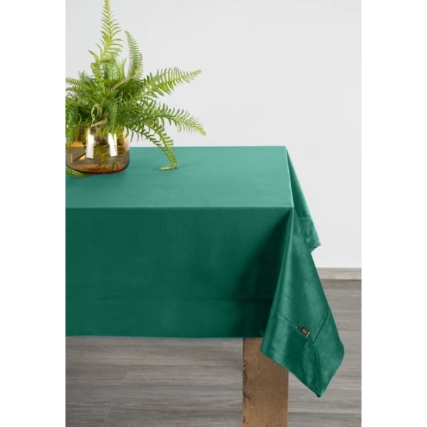 OBRUS VELVET 145 X 180 CM CIEMNOZIELONY