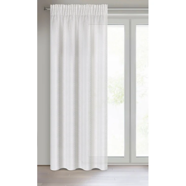 FIRANA GOTOWA SIBEL NA TAŚMIE 140 X 270 CM BIAŁY