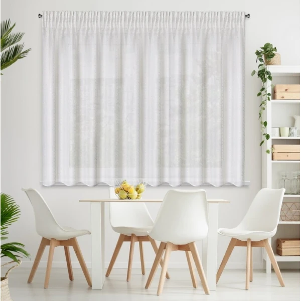 FIRANA GOTOWA SIBEL NA TAŚMIE 300 X 150 CM BIAŁY