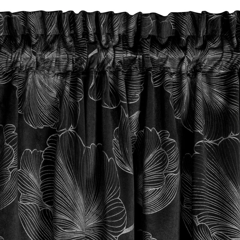 ZASŁONA GOTOWA STELLA NA TAŚMIE 140 X 300 CM CZARNY