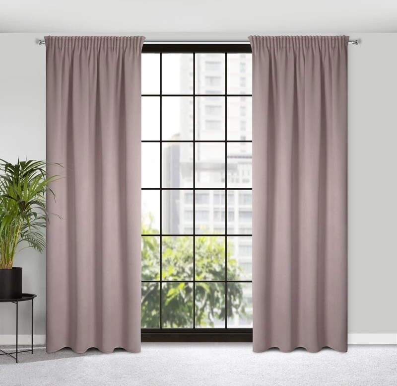 ZASŁONA GOTOWA CARLO NA TAŚMIE 130 X 300 CM PUDROWY RÓŻ