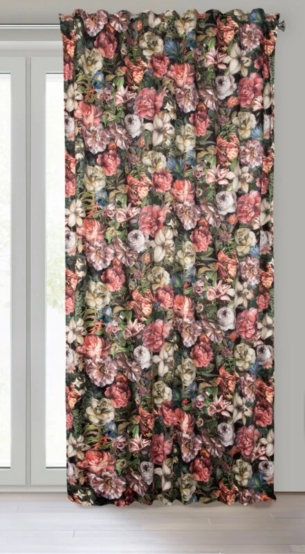 ZASŁONA GOTOWA PEONIA NA TAŚMIE 140 X 270 CM BORDOWY