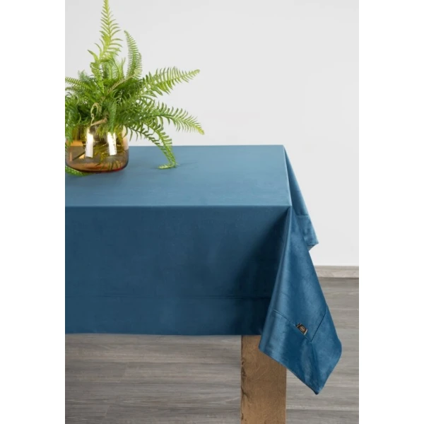 OBRUS VELVET 145 X 260 CM GRANATOWY