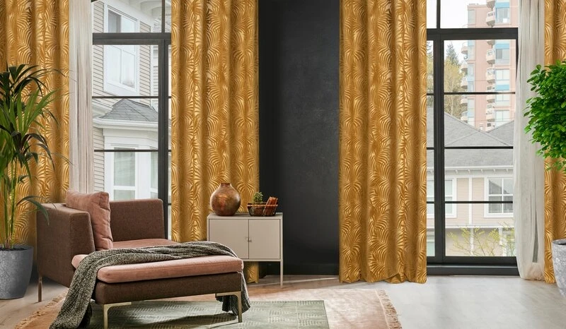 ZASŁONA GOTOWA LIVIA 140 X 250 CM ZŁOCISTY