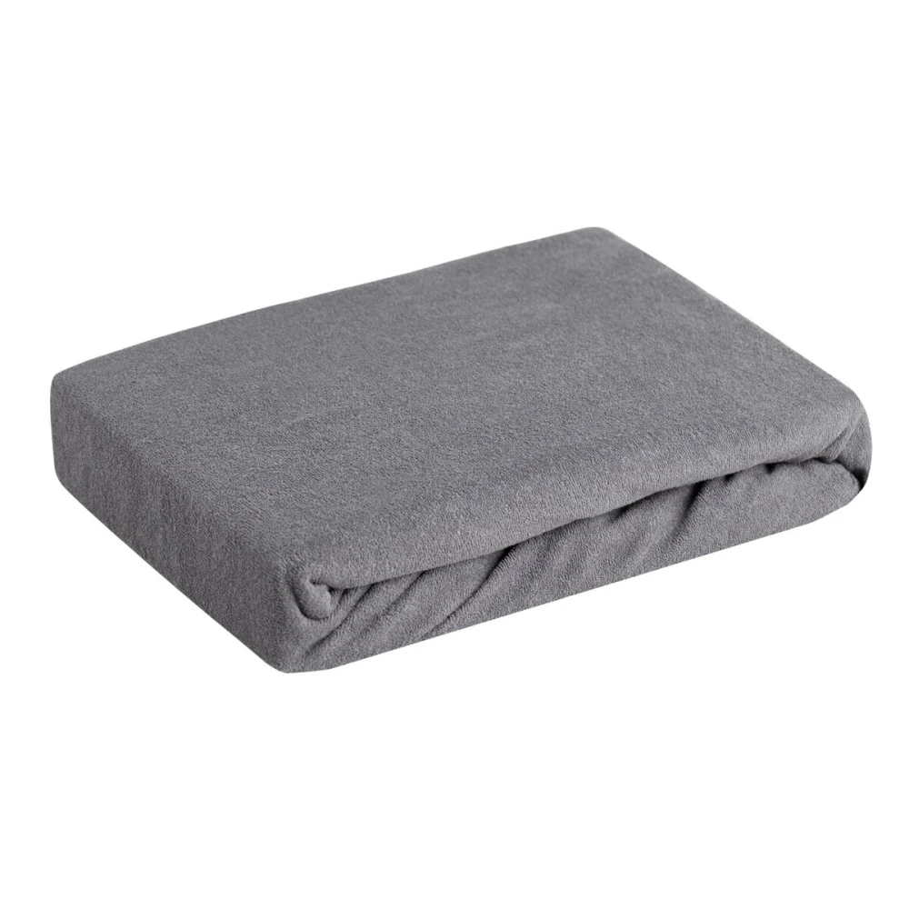 Prześcieradło Frotte z Gumką 220x240+20 cm Ciemno Szare