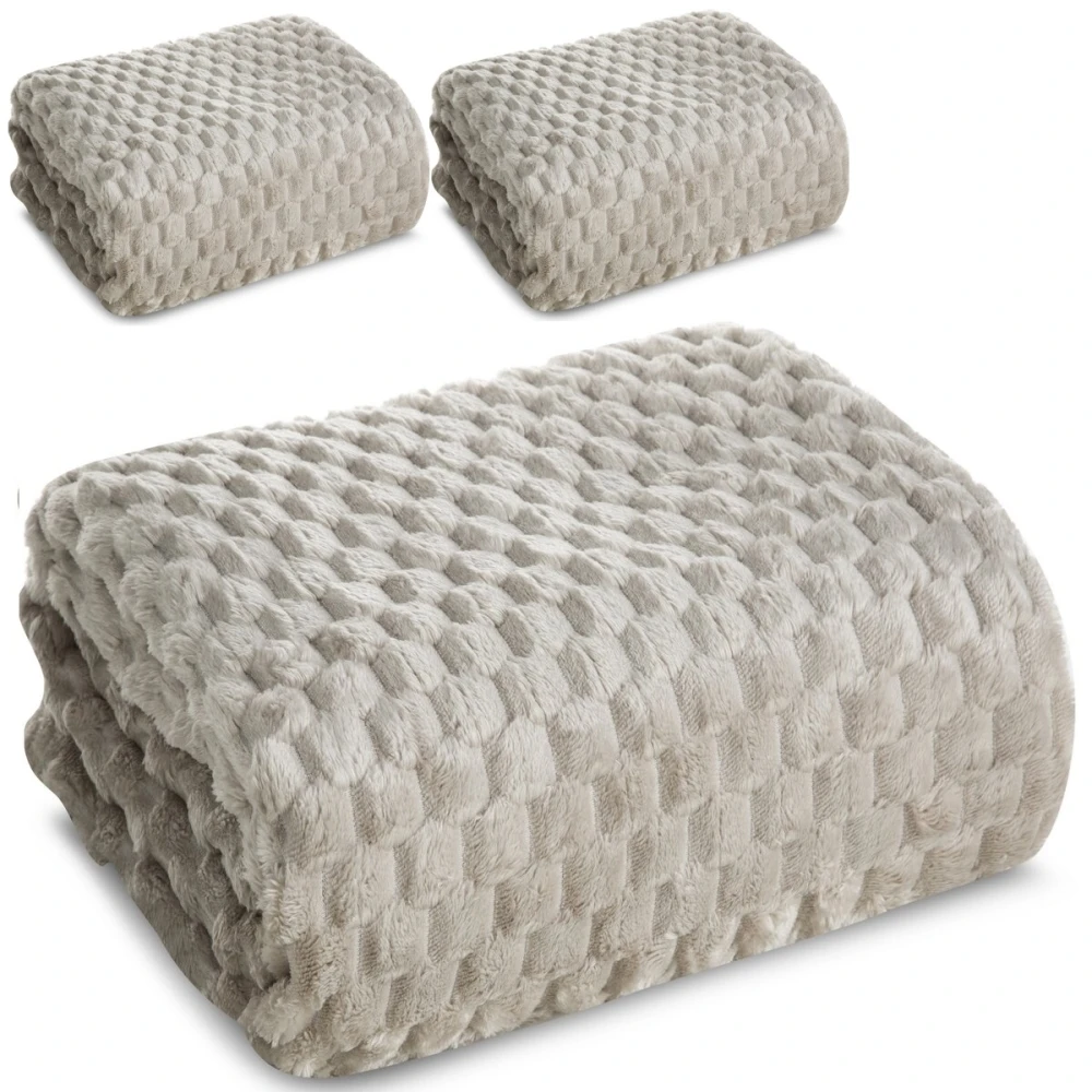 Jasno Beżowe Narzuty na Kanape i fotele 170x210 + 2 x 70x16